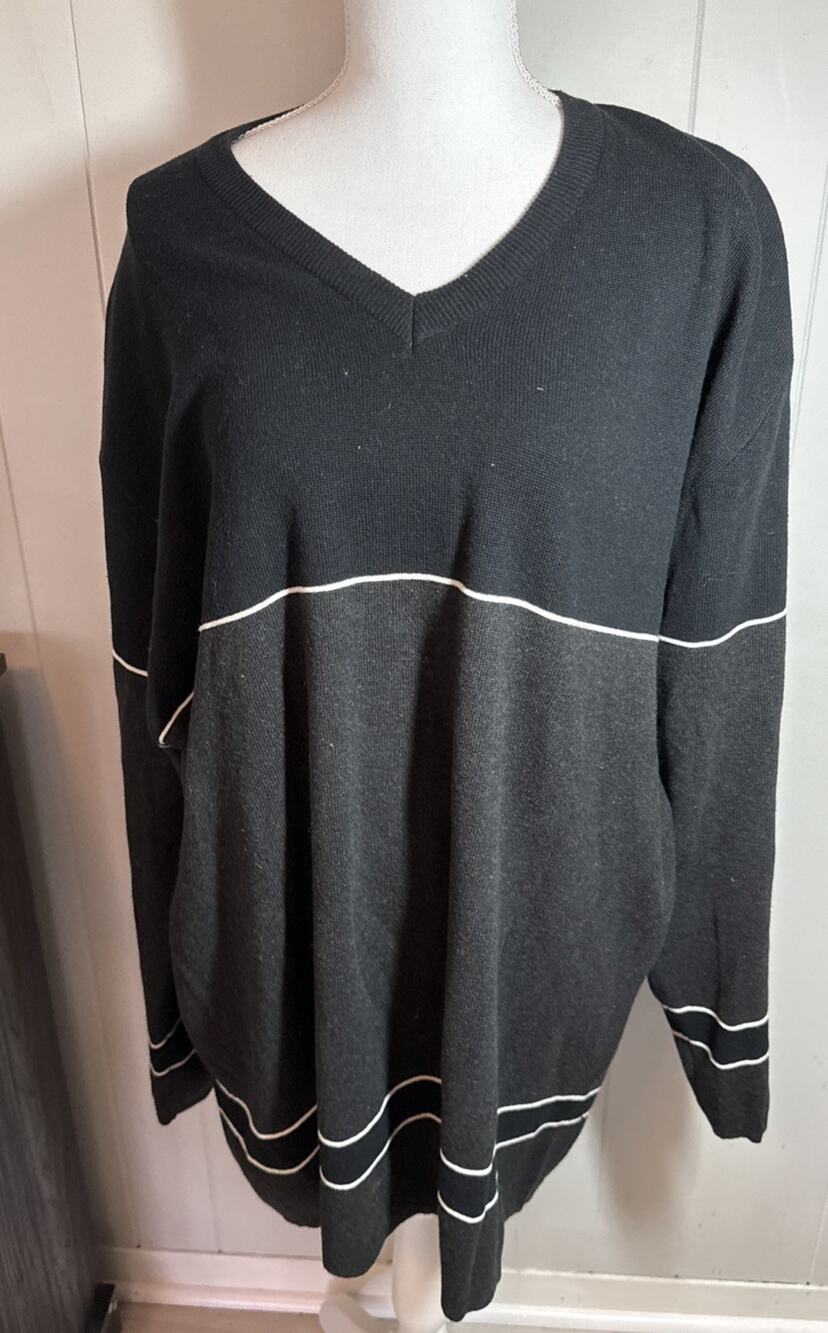 Men Micros Clothing Co. Cotton Black Sweater Size 2XL Vintage V1
